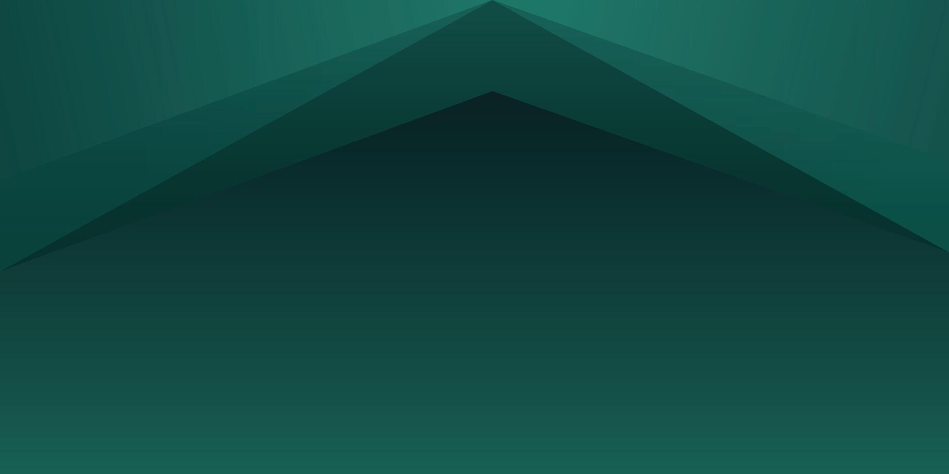 Dark Green Abstract Background with Gradient Color and Triangle Shape Border vector