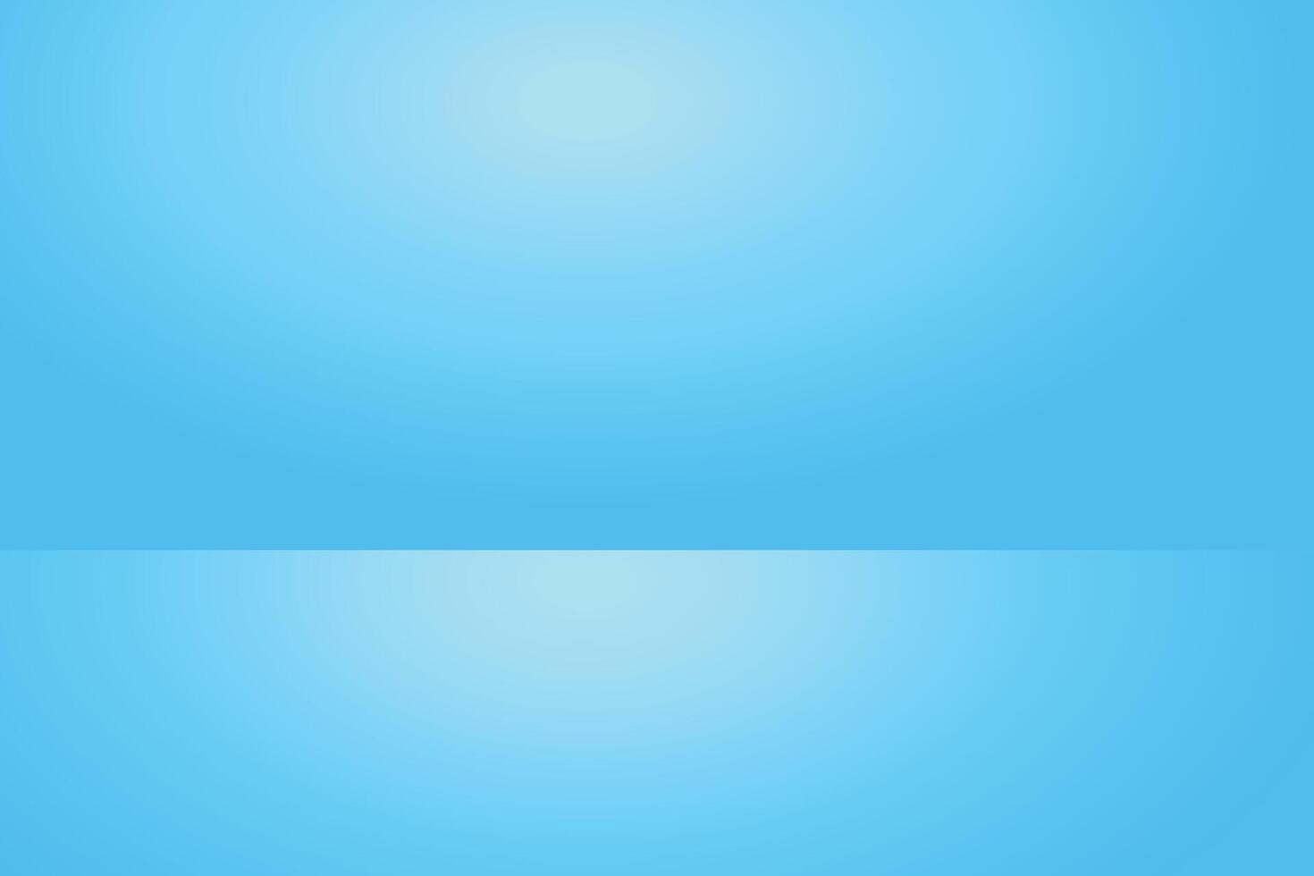 Empty Light Blue Studio Background with Gradient Color and Glowing Light vector