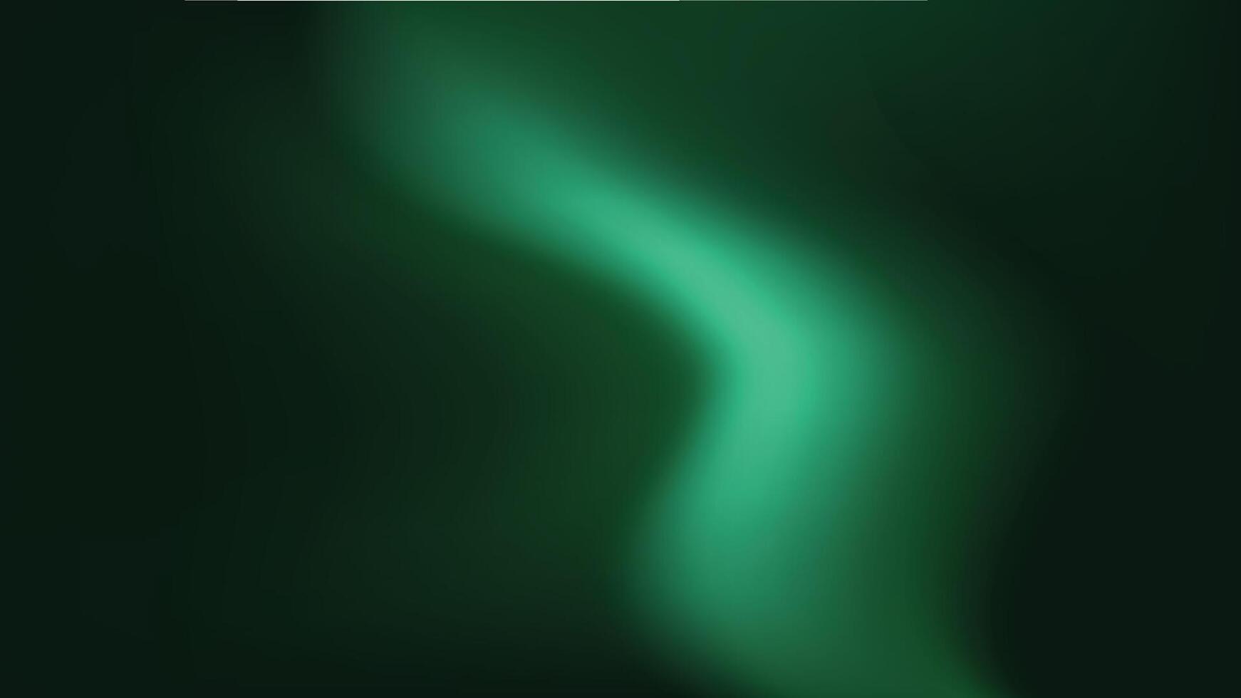 Glowing emerald green wave gradient isolated on black background. Emerald green mesh gradient background. vector