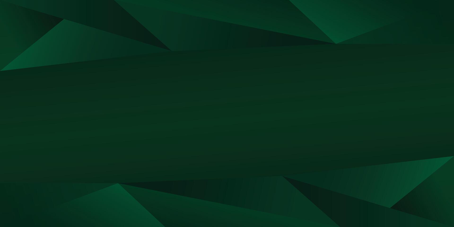 Dark emerald green abstract geometric shapes border background vector