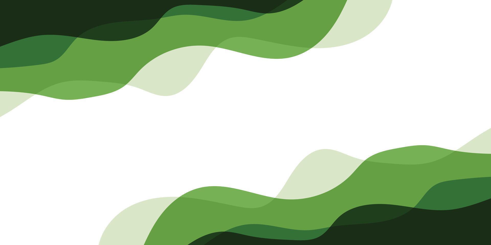 Modern abstract green fluid shape border on a white background vector