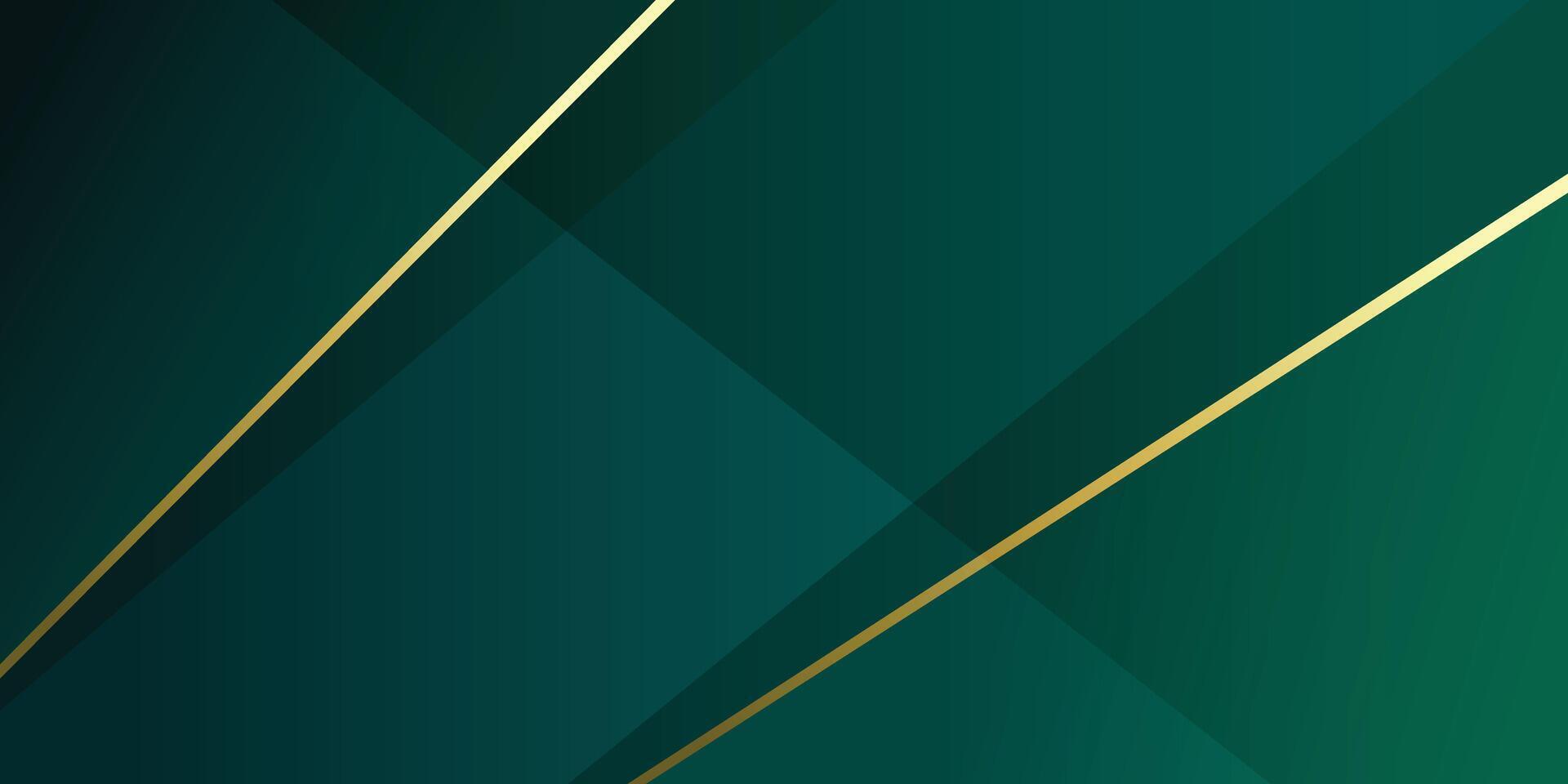 Luxury emerald abstract background with gold lines. Perfect for banners, backgrounds, templates, wallpapers, and presentations vector