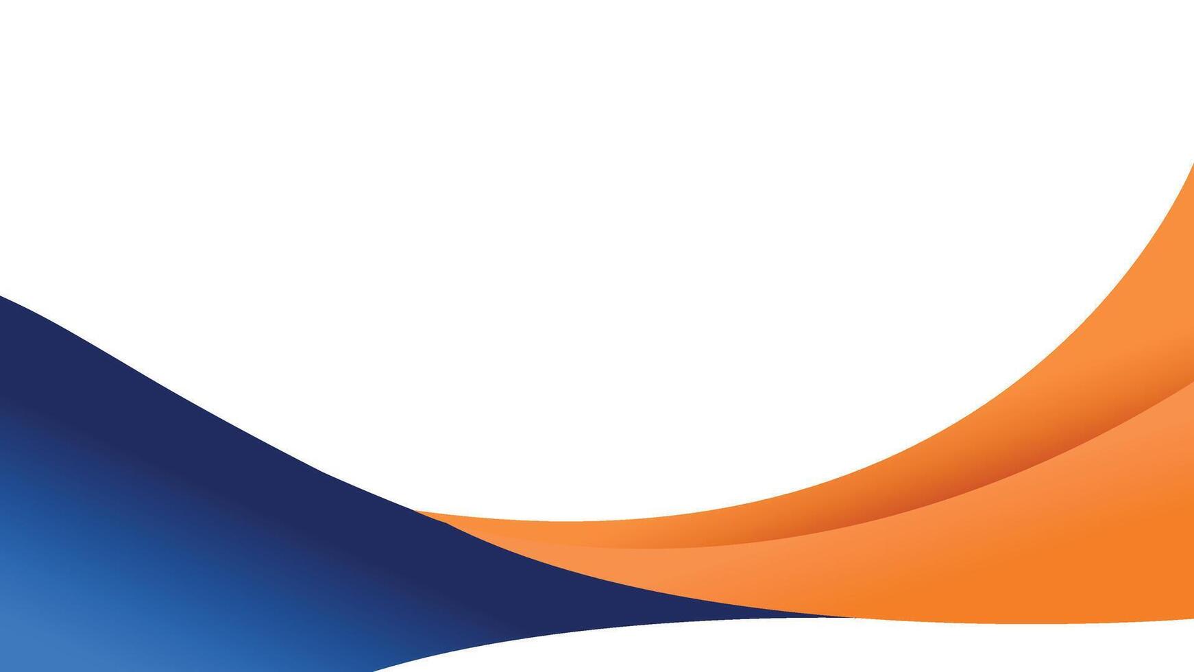 Modern blue and orange wave business banner background with copy space vector