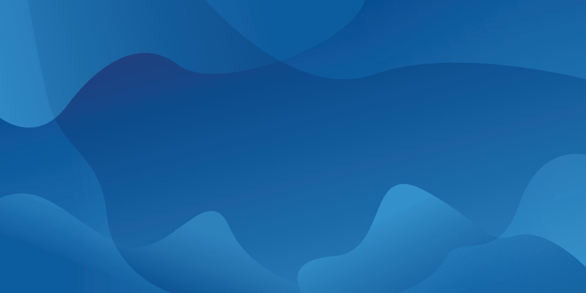 Modern blue abstract fluid shape border on a blue gradient background with copy space vector