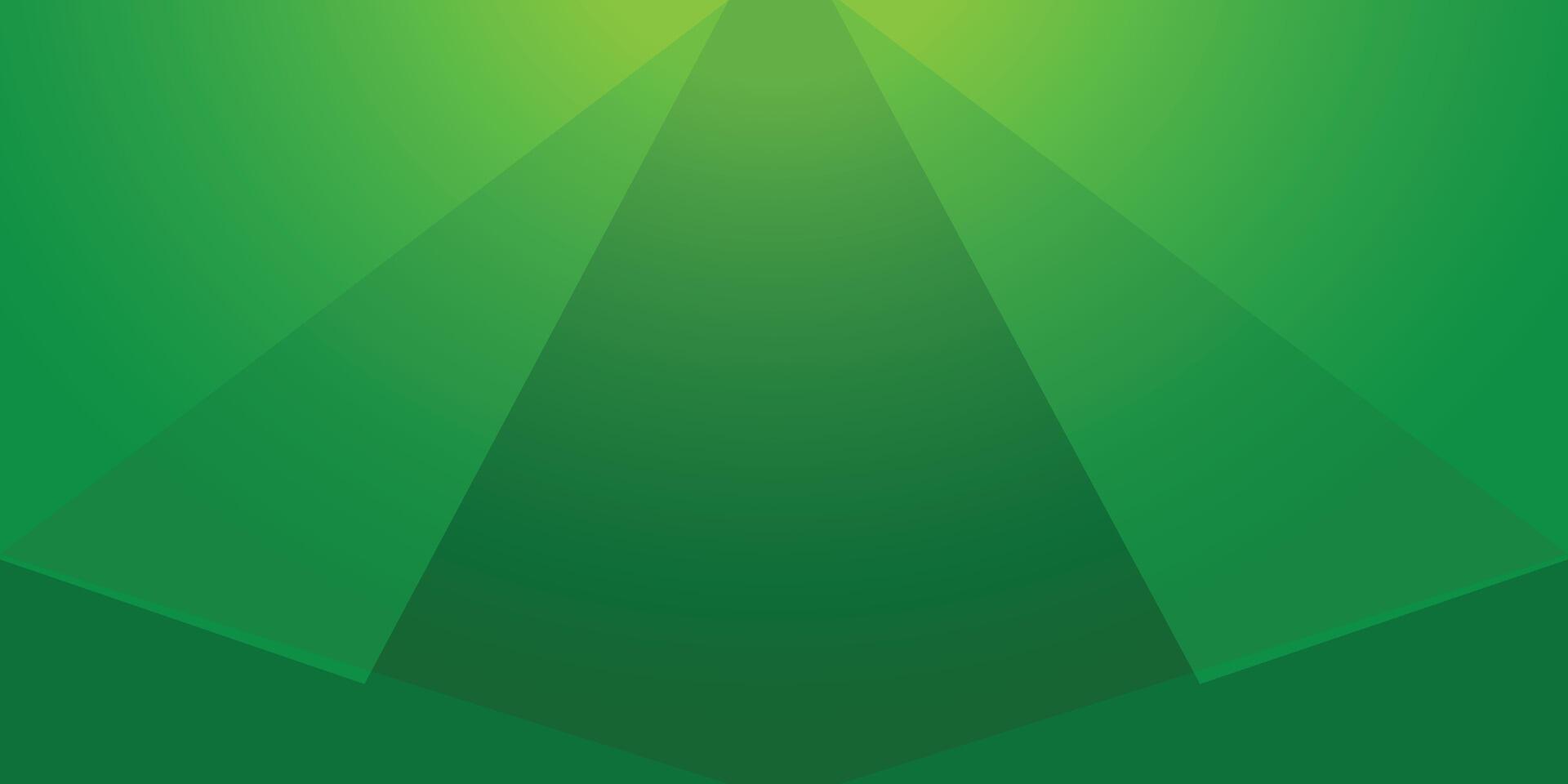 Modern green abstract geometric background with triangle shape and green gradient color vector