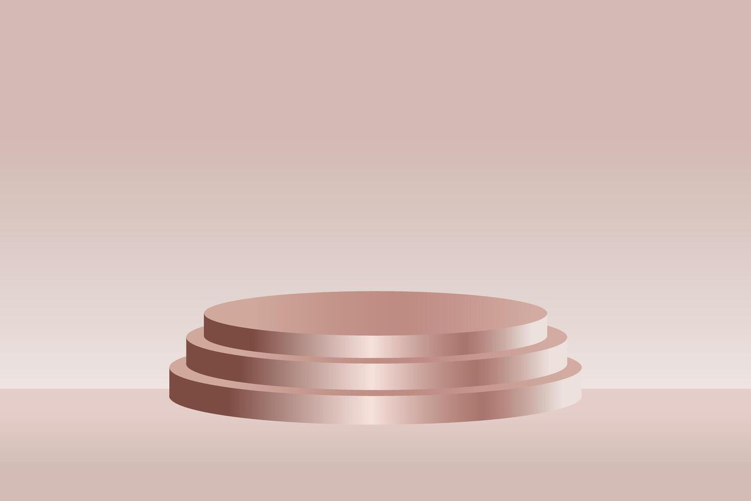 Rose gold podium gradient background, 3d illustration vector