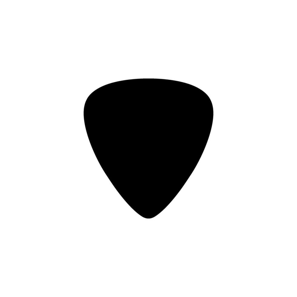 Silhouette of a guitar pick, also called a plectrum, is a small, flat tool used to pluck, strum or play melody in the strings of a acoustic or electric guitar. Color Size Editable vector
