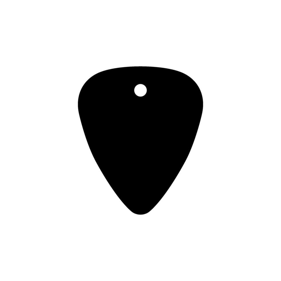 Silhouette of a guitar pick, also called a plectrum. Color Editable vector