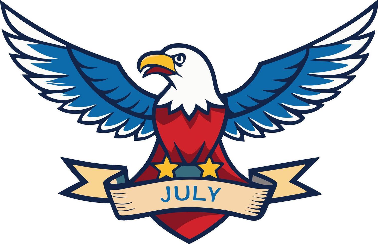 Patriotic Eagle Illustration for Independence Day Celebration vector