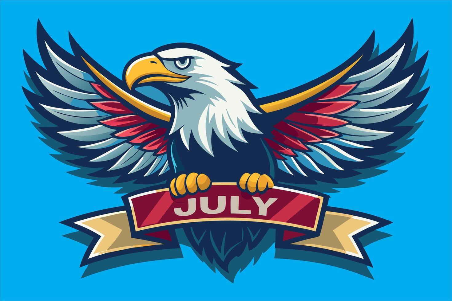 American Eagle Patriotic Illustration for Independence Day in July vector