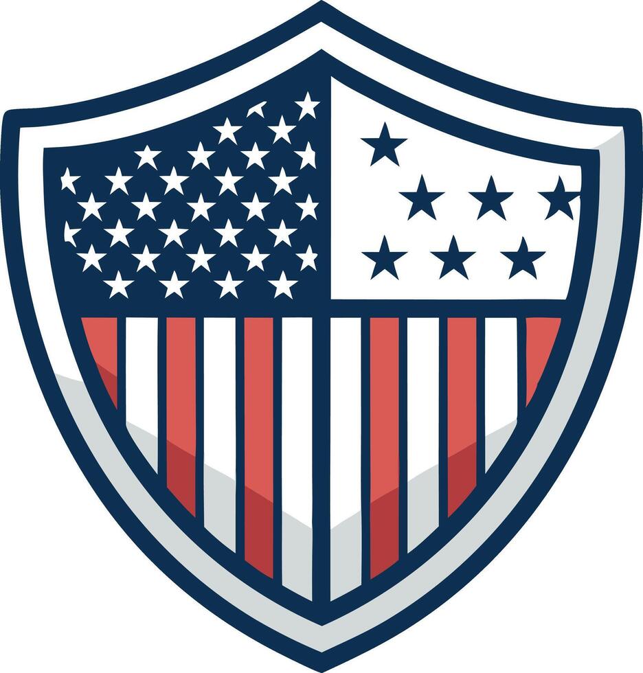 American Flag Shield Graphic Symbol of Patriotism and National Pride vector