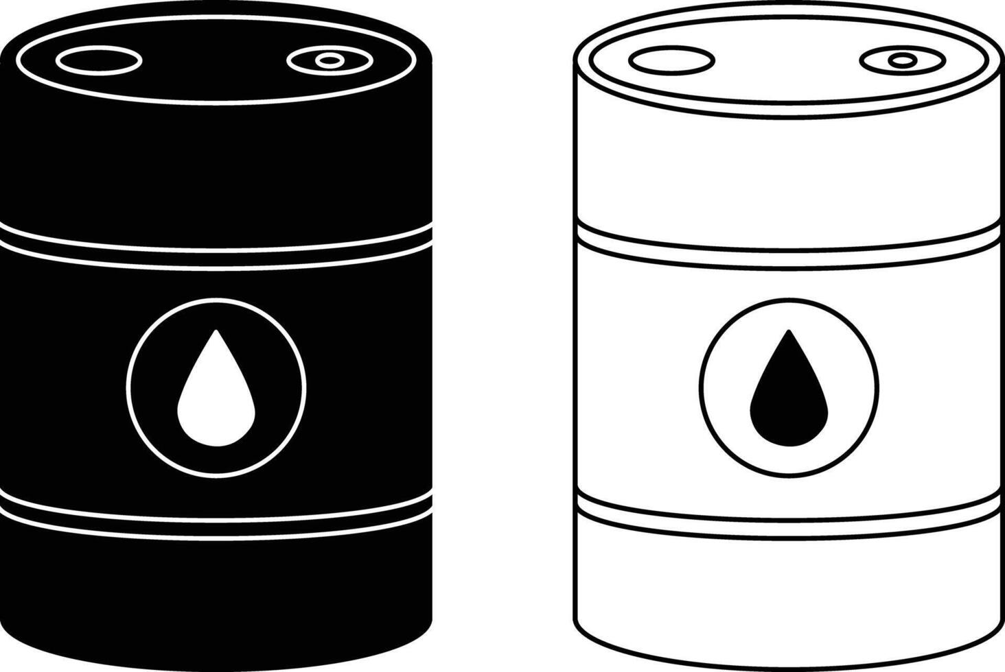 Oil drum container icon set, barrel icon set. black desig, isolated on white background, for apps and websites vector