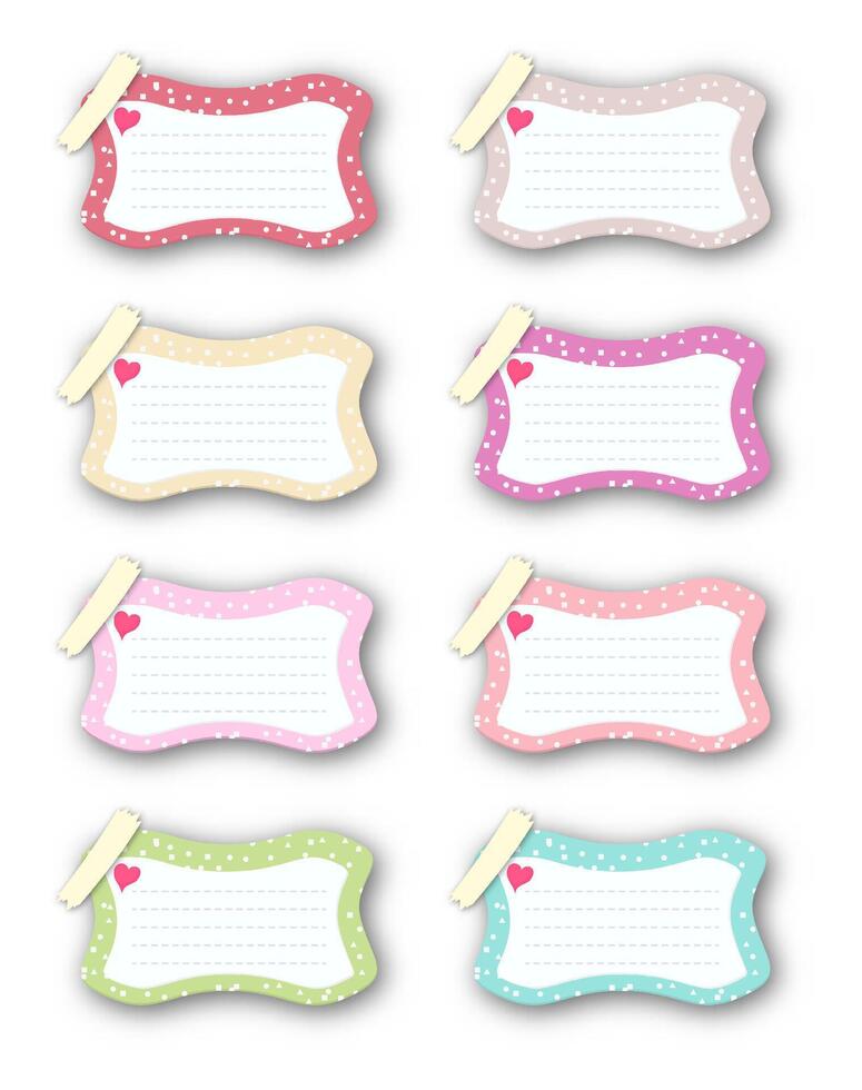 Cute Polka Dot Labels with Hearts vector