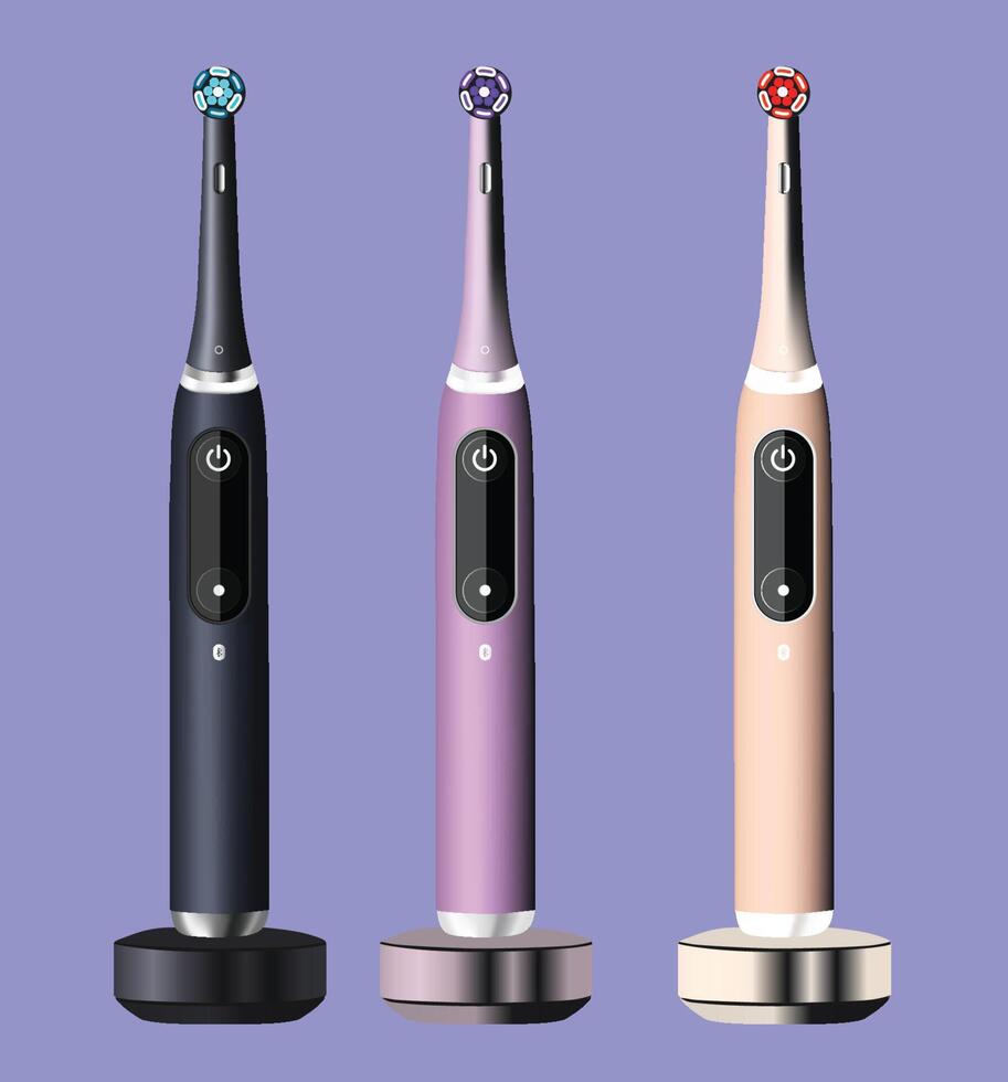 Modern electric toothbrushes vector