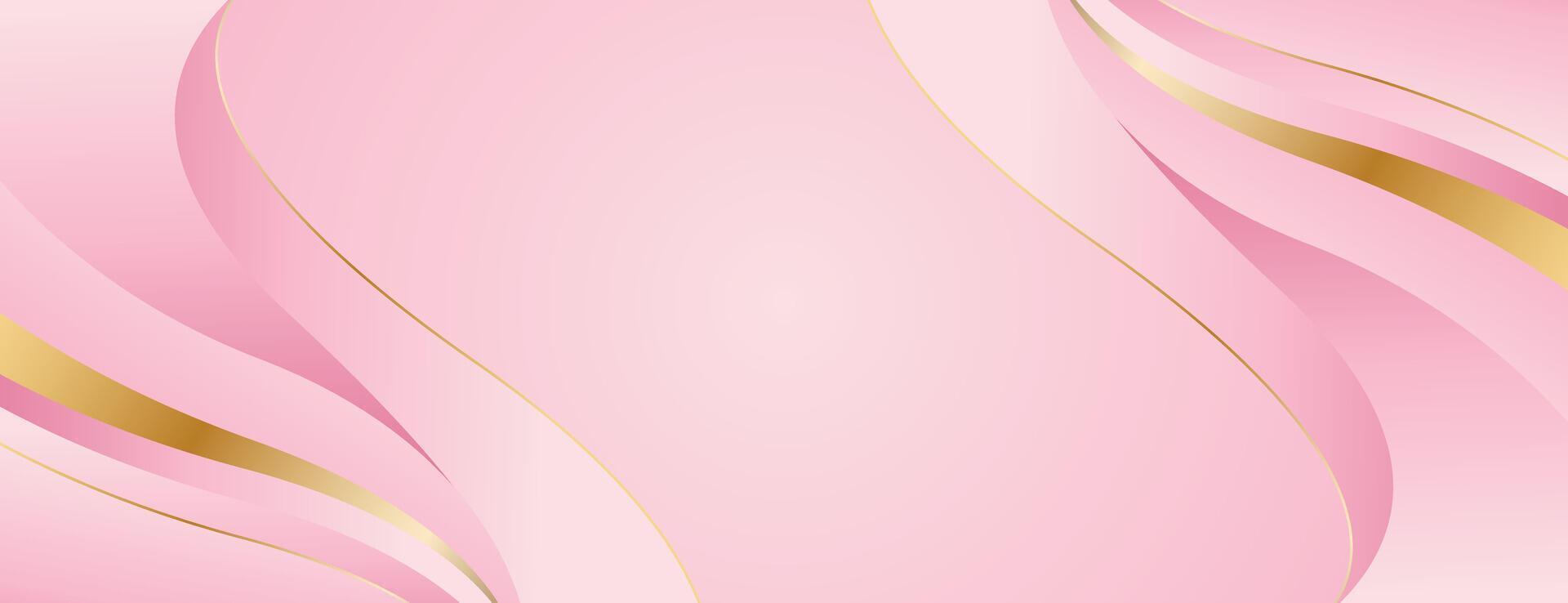 Abstract pink luxury banner background with gold accents. Elegant beauty design for sales, business, events, awards, web banners, templates, pages, headers, and more vector
