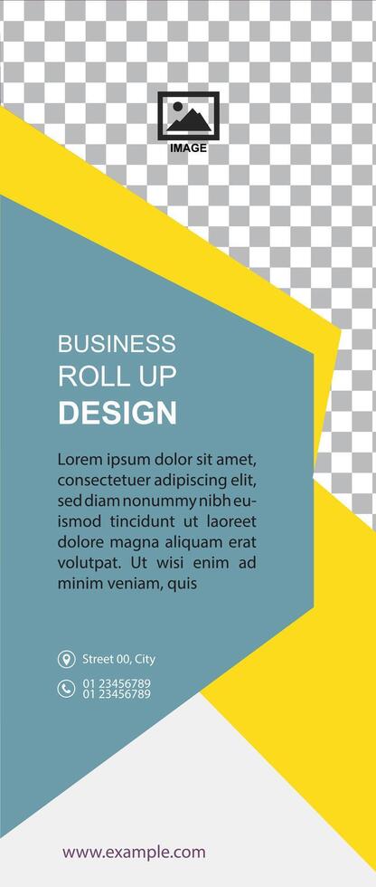 Creative professional Roll up design with image place vector