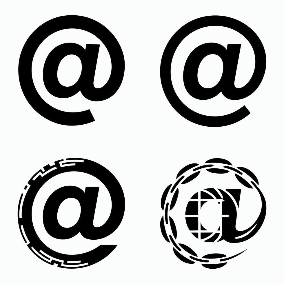 four at symbol variations isolated on white background vector