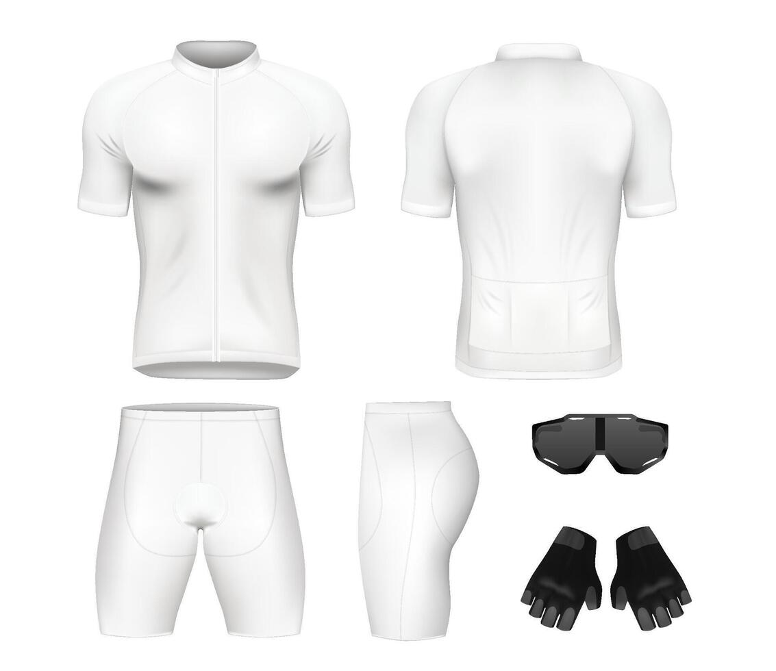 Realistic Sport Uniform Mockup Collection vector