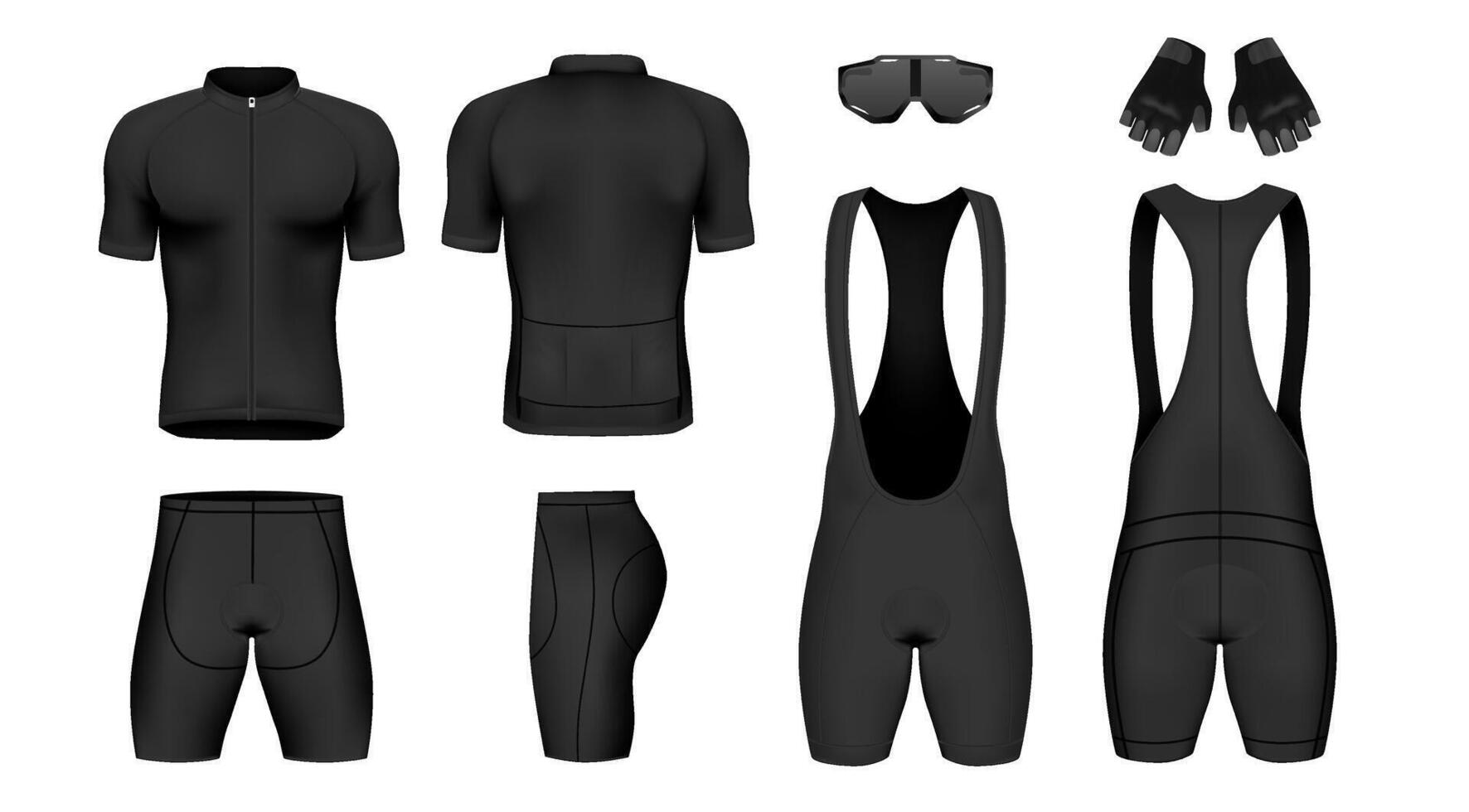 Realistic Sport Uniform Mockup Set vector