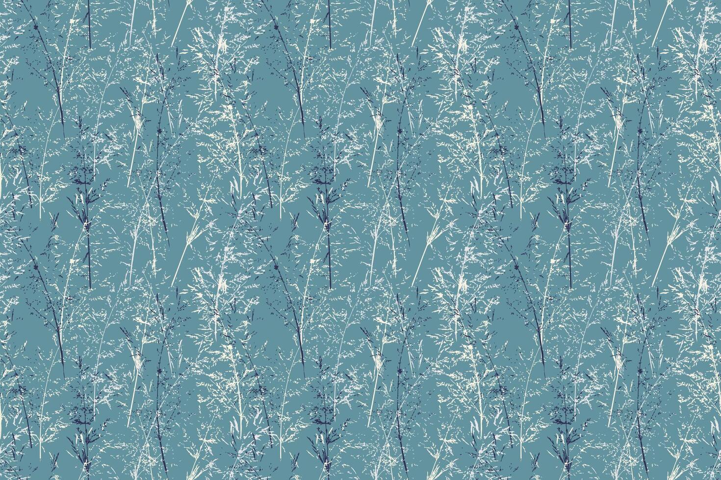 Seamless pattern of delicate floral stems in soft tones on a muted turquoise background. The elegant, sketch like botanical design creates a calm and airy feel, ideal for textiles, wallpapers vector