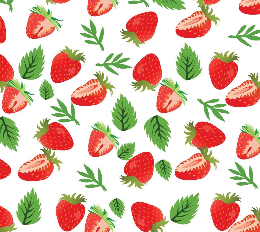 Strawberry pattern Strawberry free vector