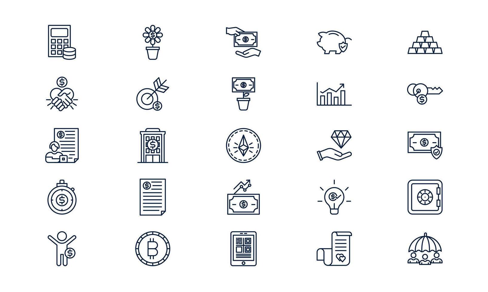 Investment icon symbolizing financial growth, saving, and economic planning in modern outline style vector