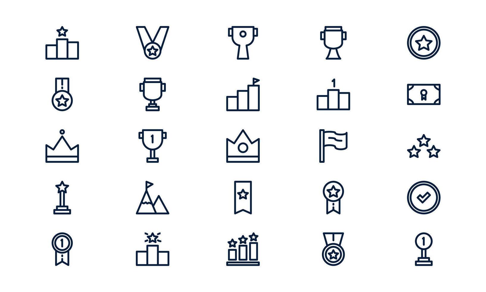 Winner icon symbolizing success, achievement, and first place victory in outline style vector