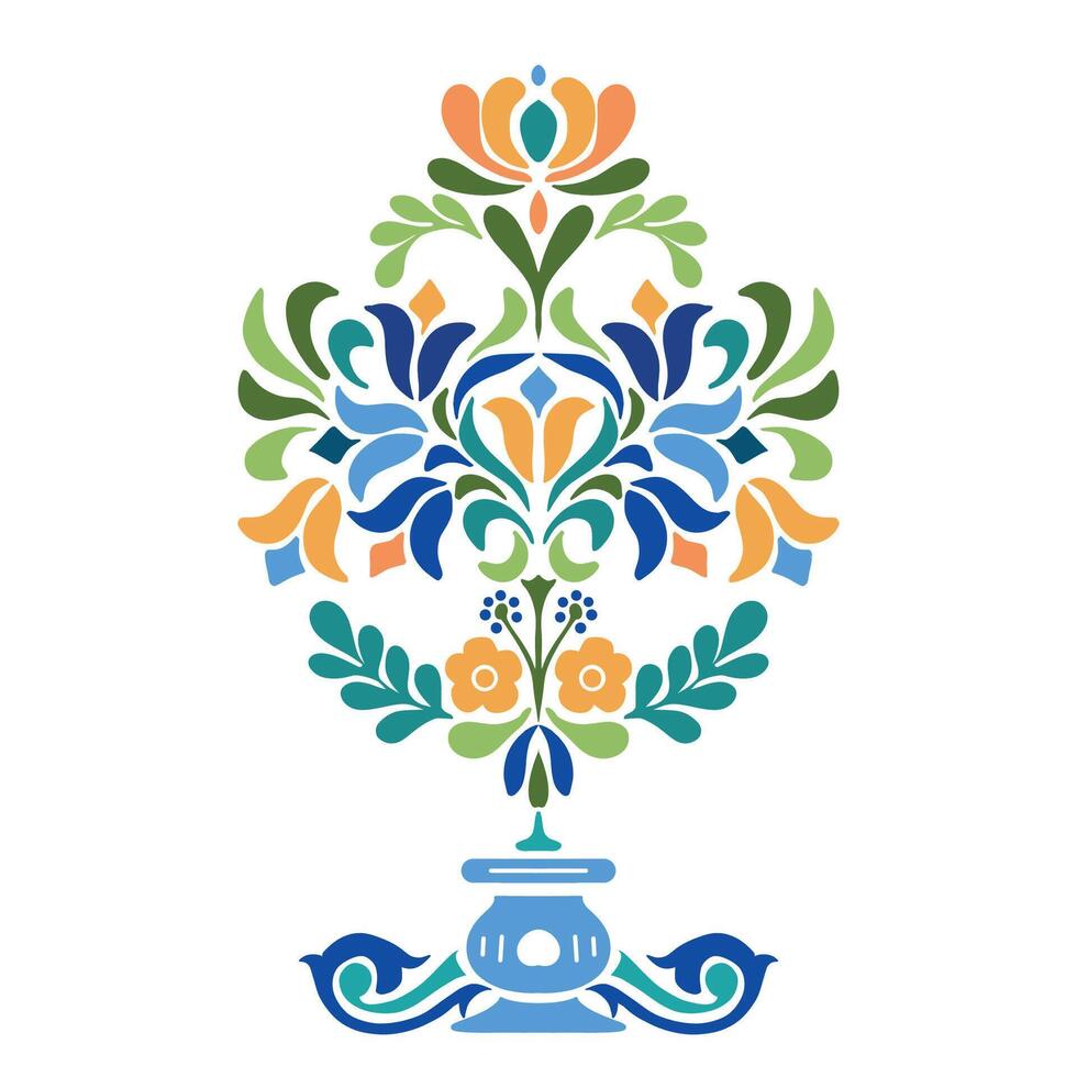 Flat floral artwork for graphic design vector