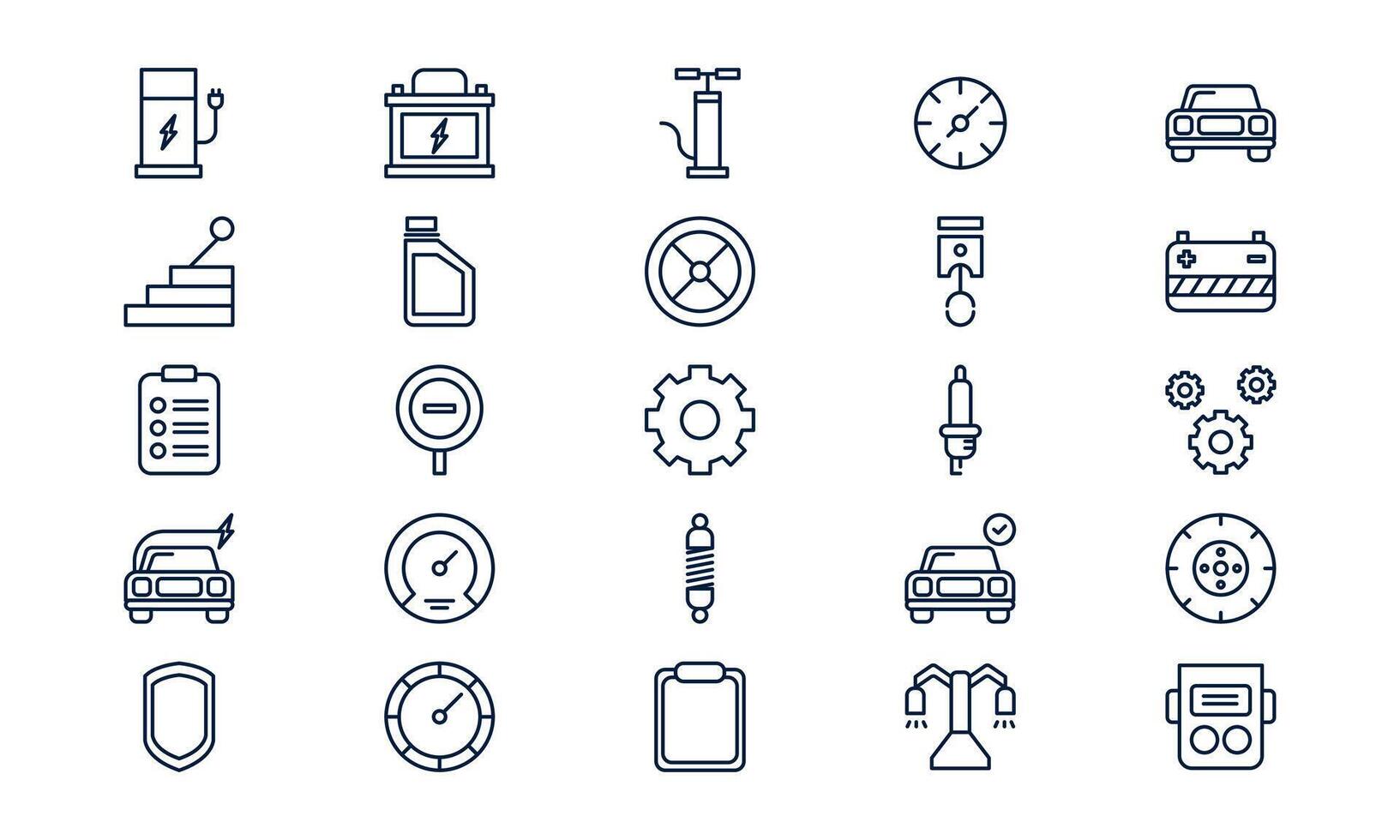 Car service icon illustrating vehicle maintenance, auto repair, and mechanical support in outline style vector