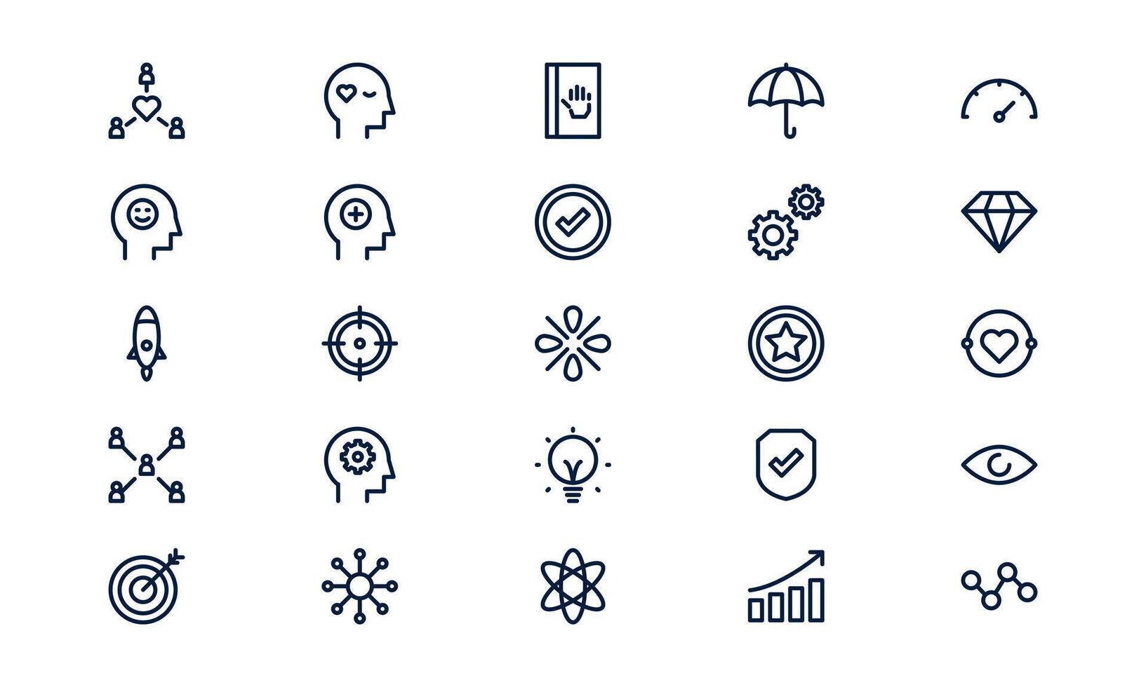 Core value icon representing company principles, mission, and ethical foundation in outline style vector