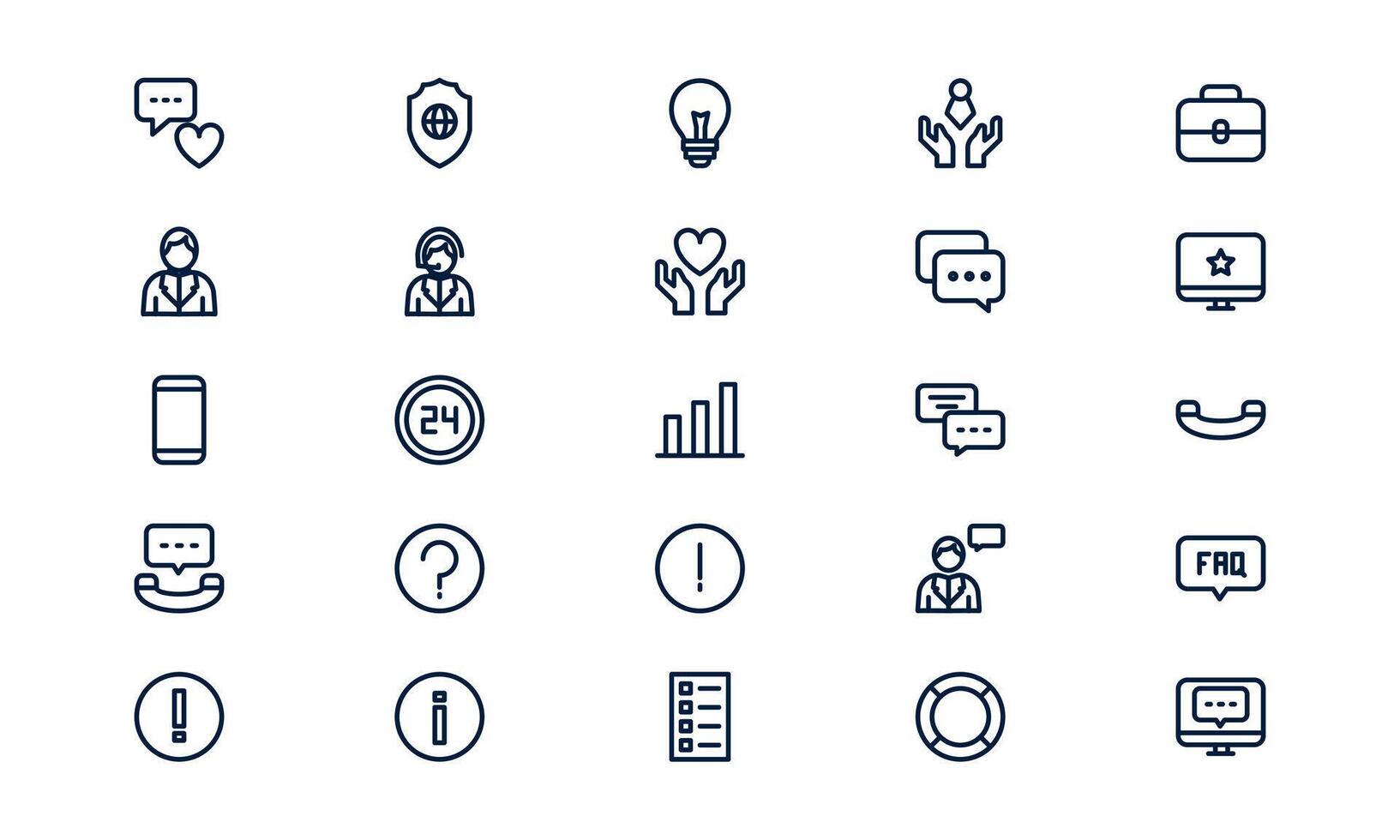 Help and support icon representing assistance, customer service, and guidance in outline style vector