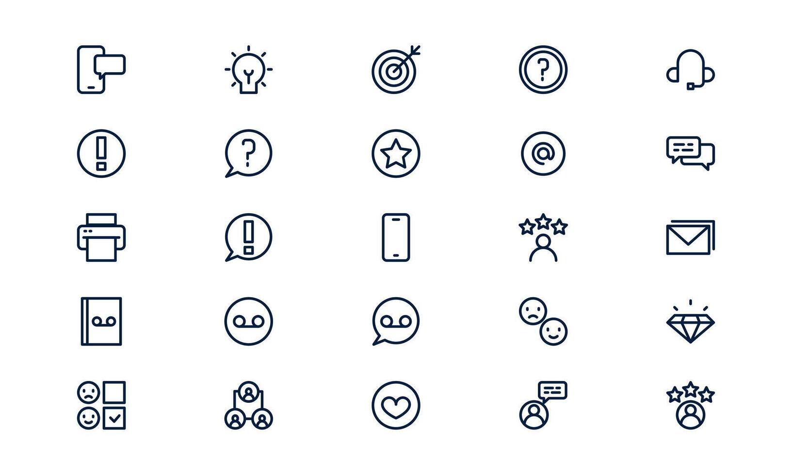 Customer service icon representing support, communication, and client assistance in outline style vector