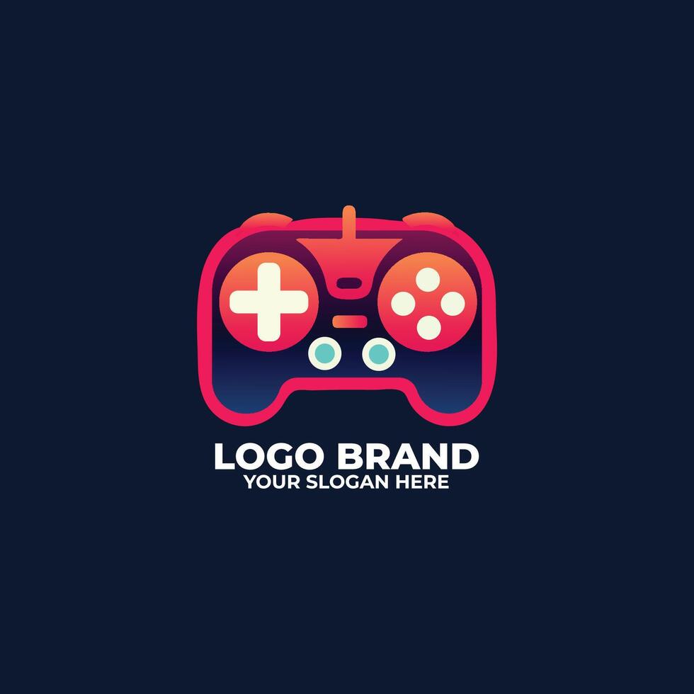 Flat Gamepad Minimal Logo Design vector