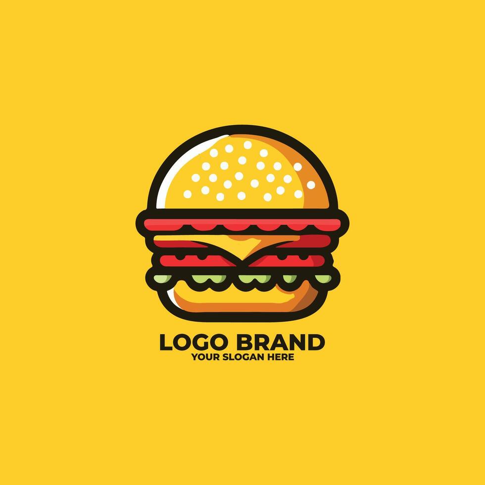 Tasty Burger Logo with Sesame vector