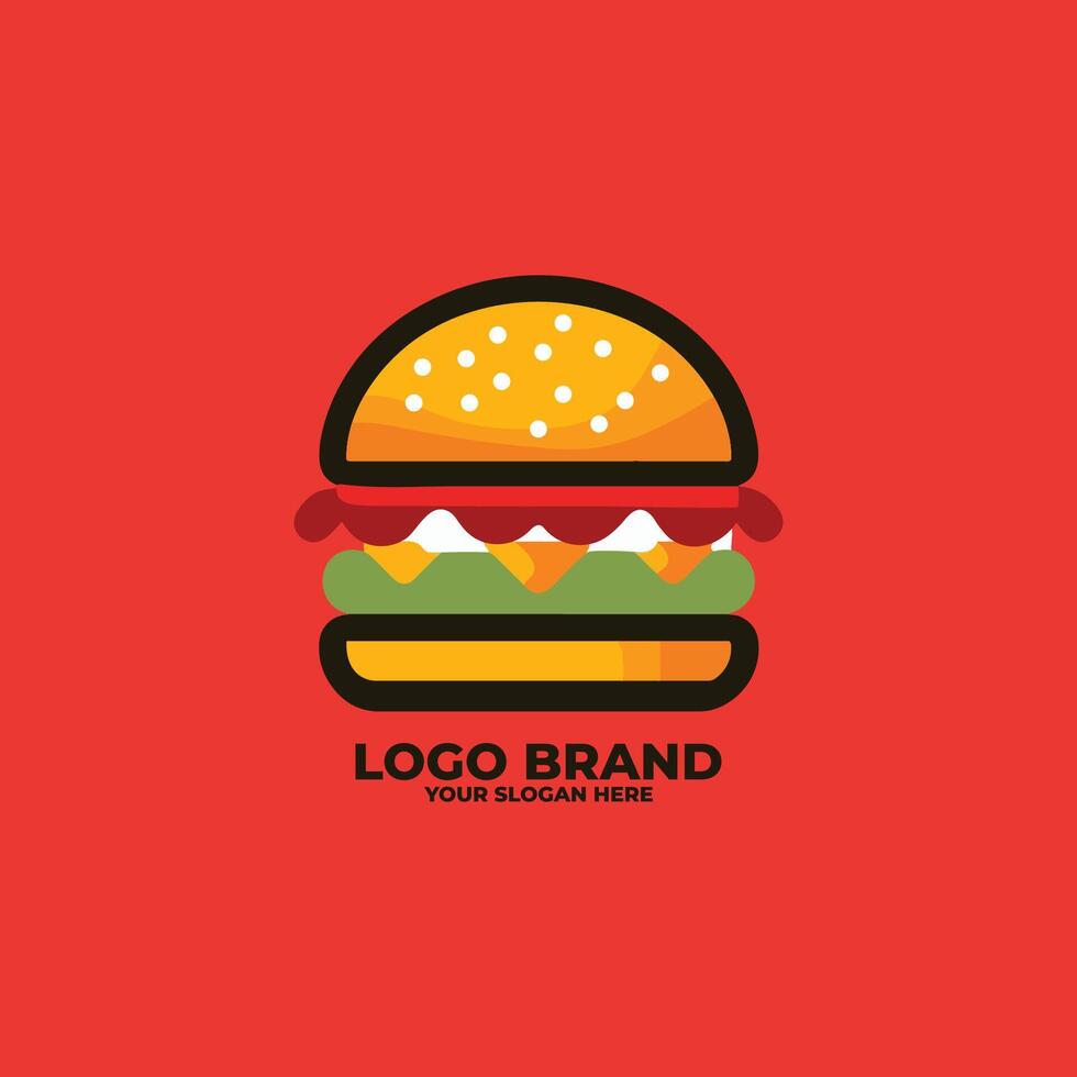 Flat Burger Icon Logo Design vector