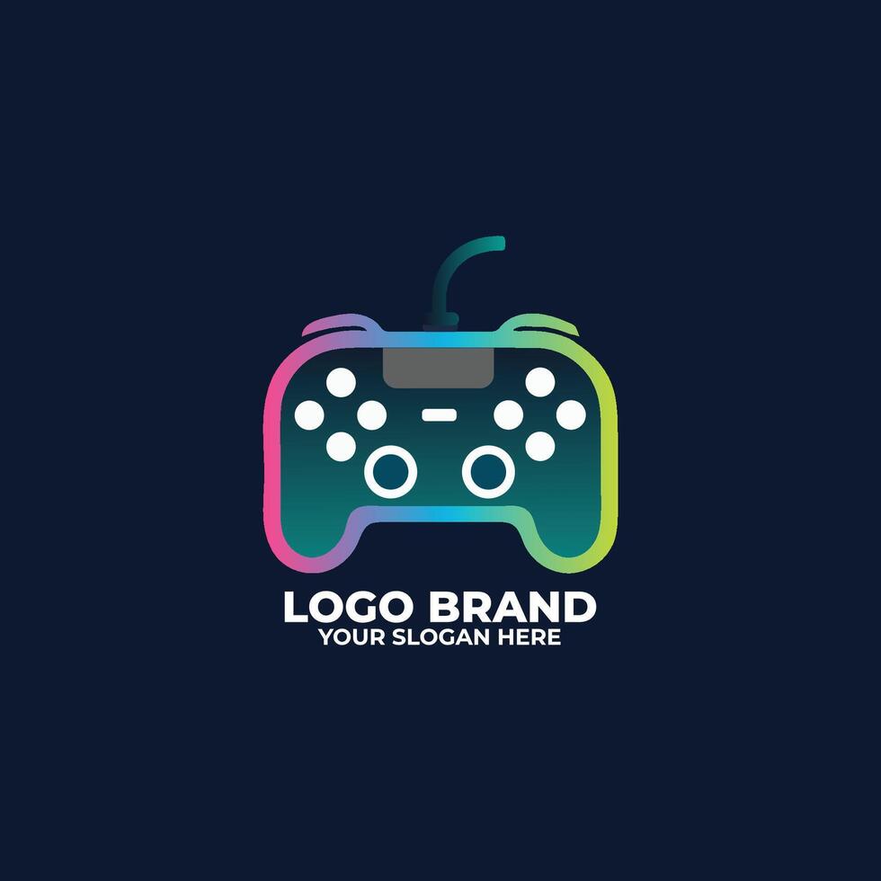 Neon Game Controller Icon Logo vector