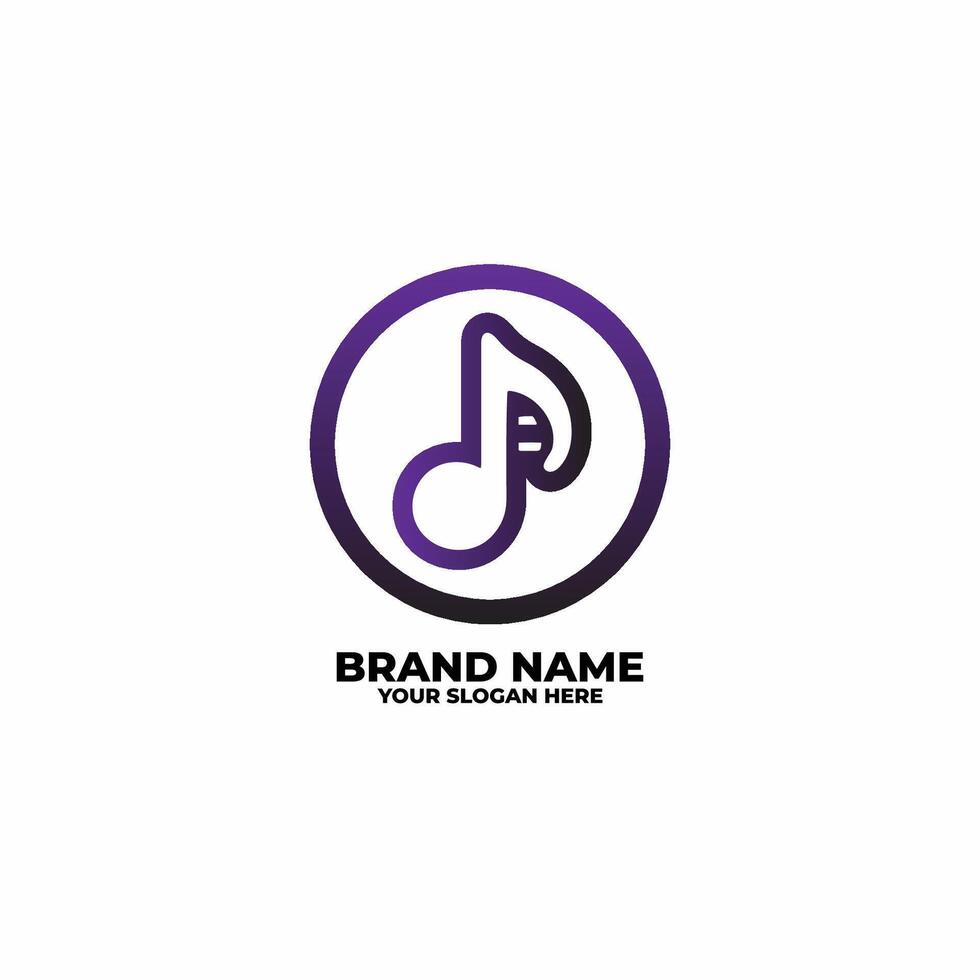 Flat Modern Music App Icon vector