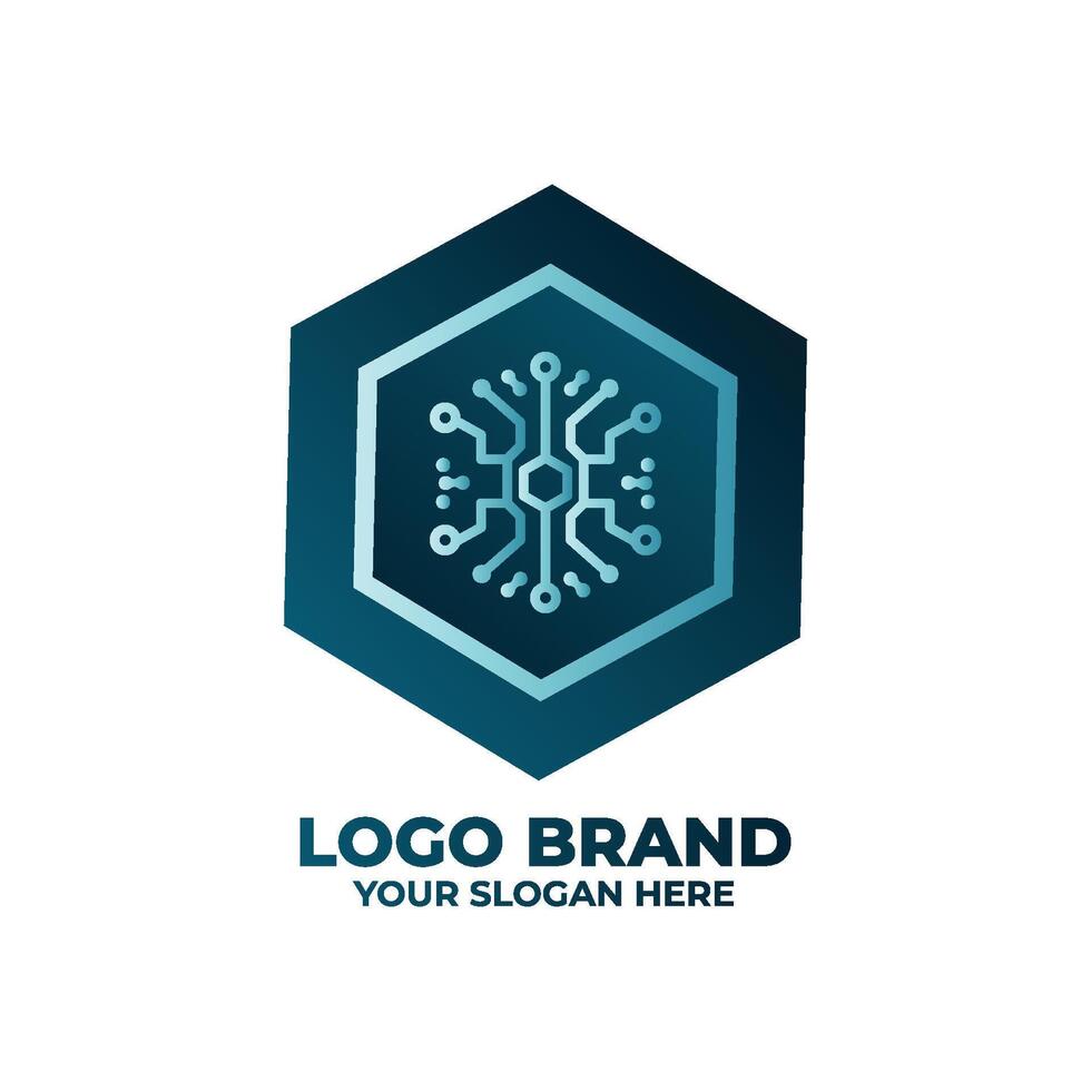 Modern Digital Network Logo Icon vector