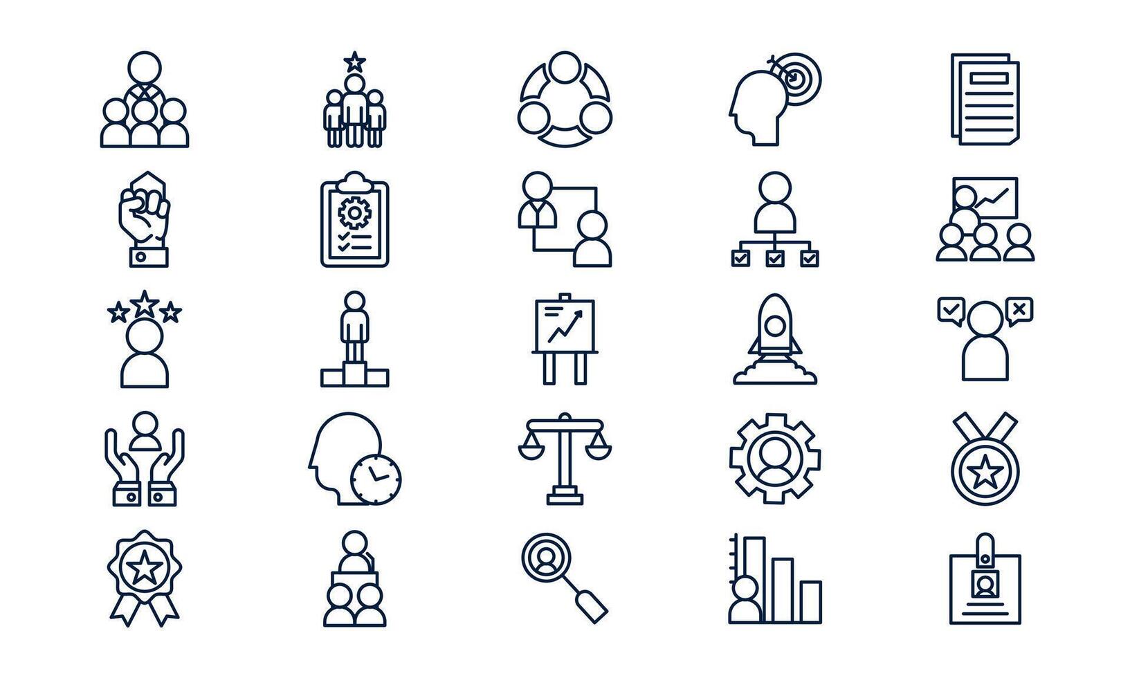 Leadership icon showing guidance, decision making, and team management in outline style vector