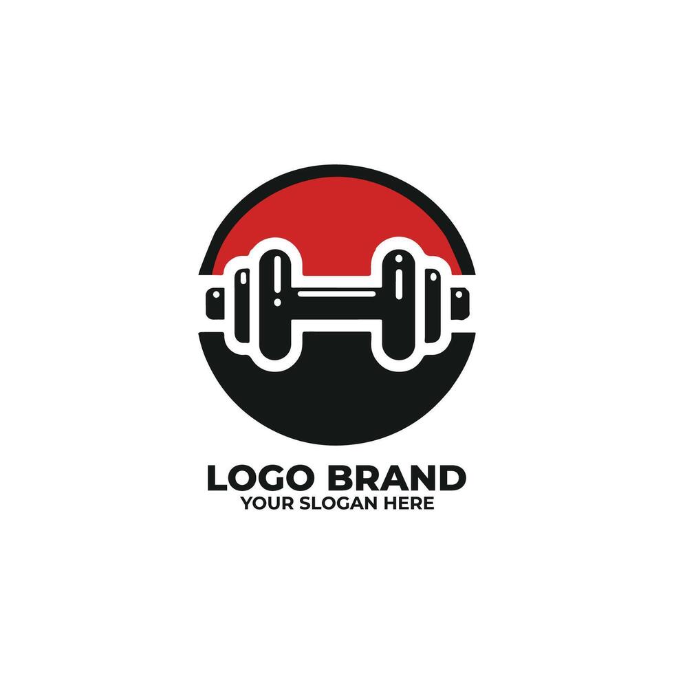 Fitness Dumbbell Circle Logo vector