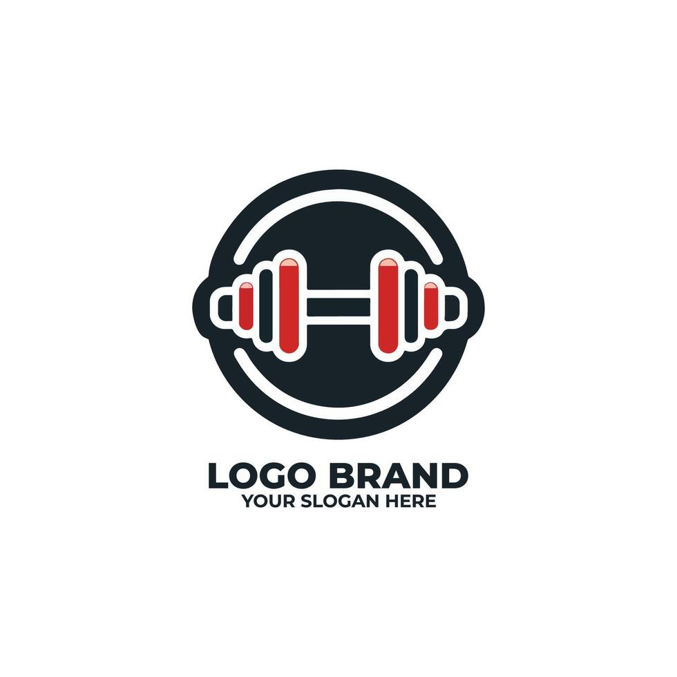 Gym Icon with Red and Black Style vector