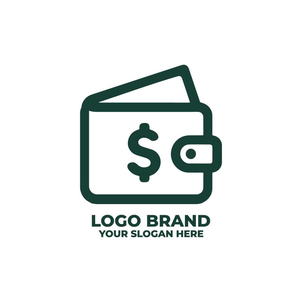 Wallet and Dollar Logo in Flat Style vector