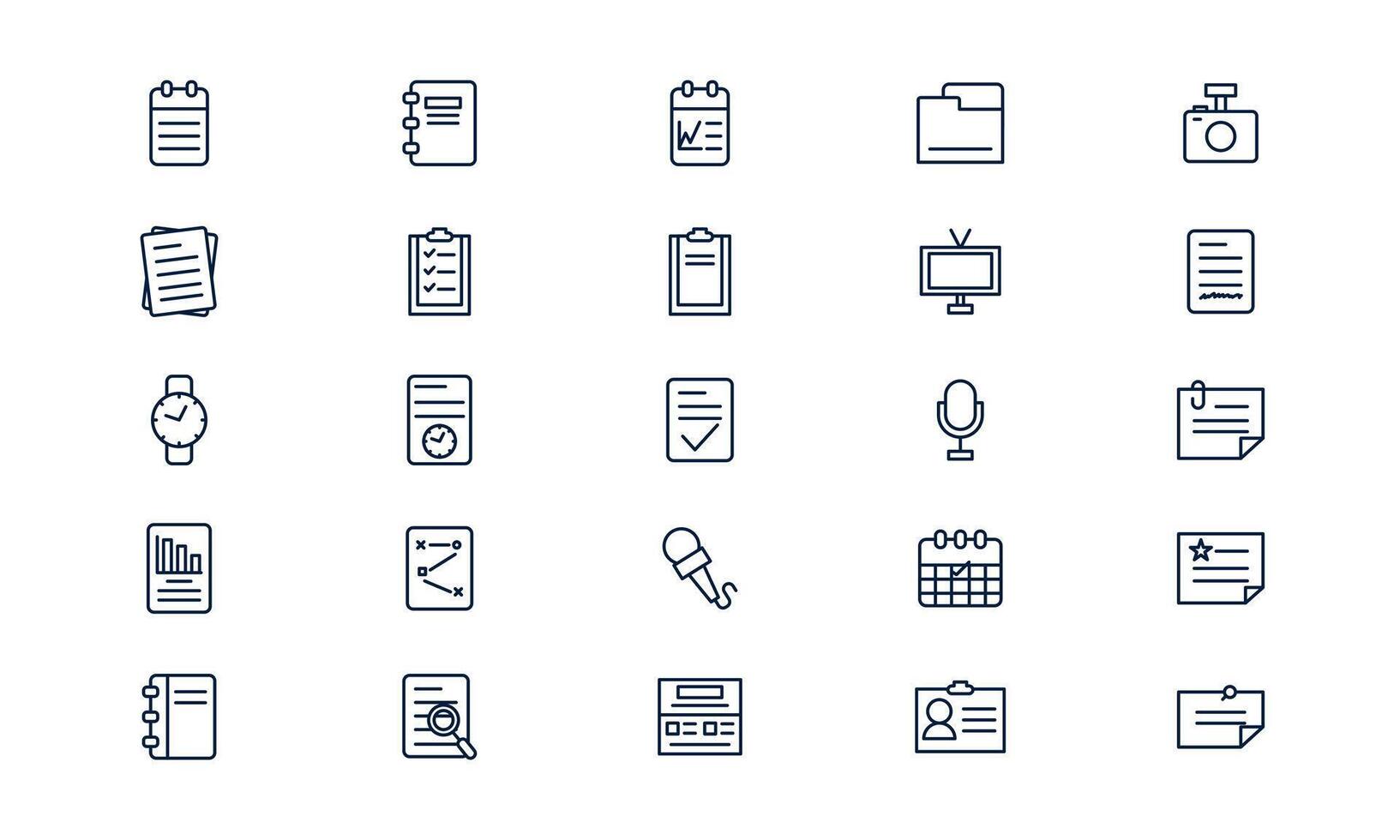 Journal icon symbolizing personal or professional note-taking and documentation in outline style vector