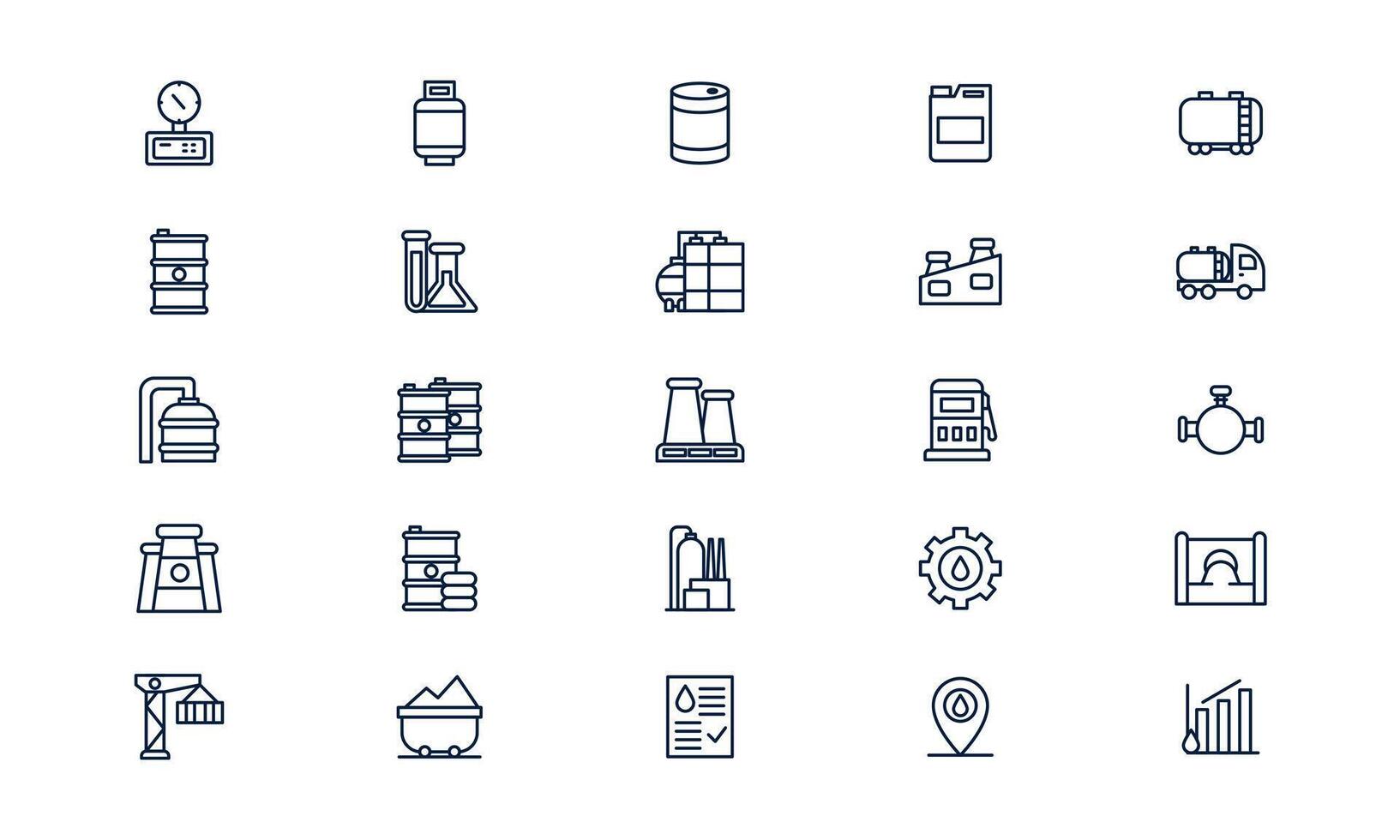 Oil and gas icon symbolizing energy extraction and fuel industry operations in outline style vector