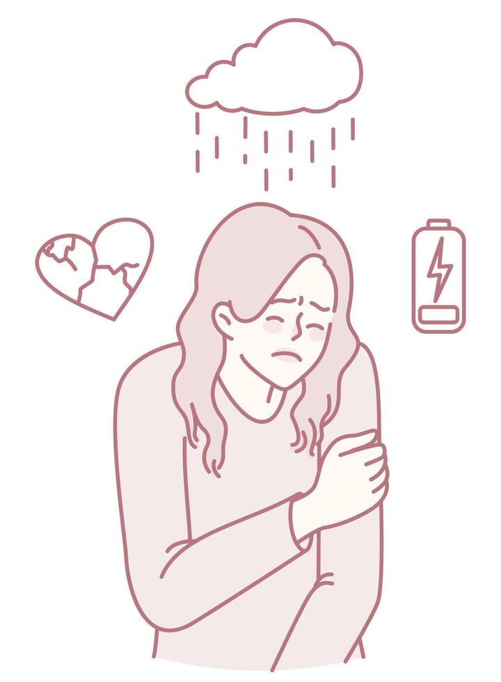 Emotional distress in a gloomy atmosphere can reshape our view of lifes challenges vector