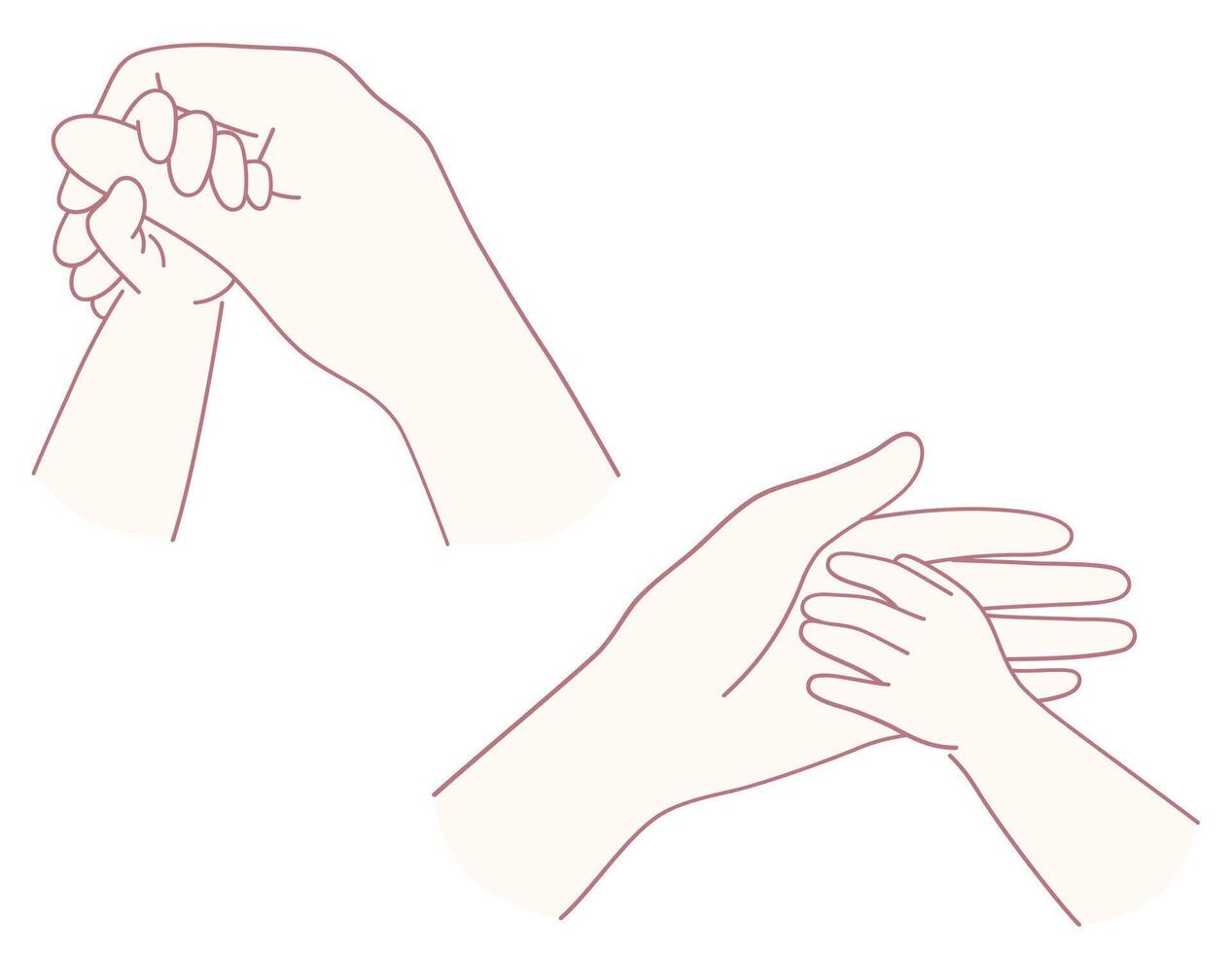 A Deep Symbolic Connection Between the Hands of Parents and Their Beloved Children vector