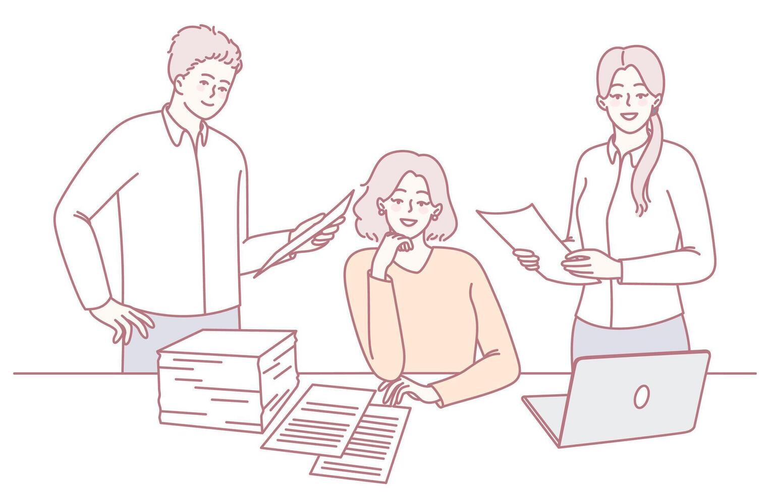 Collaborative Teamwork and Its Importance in a Modern Office Setting for Success and Growth vector