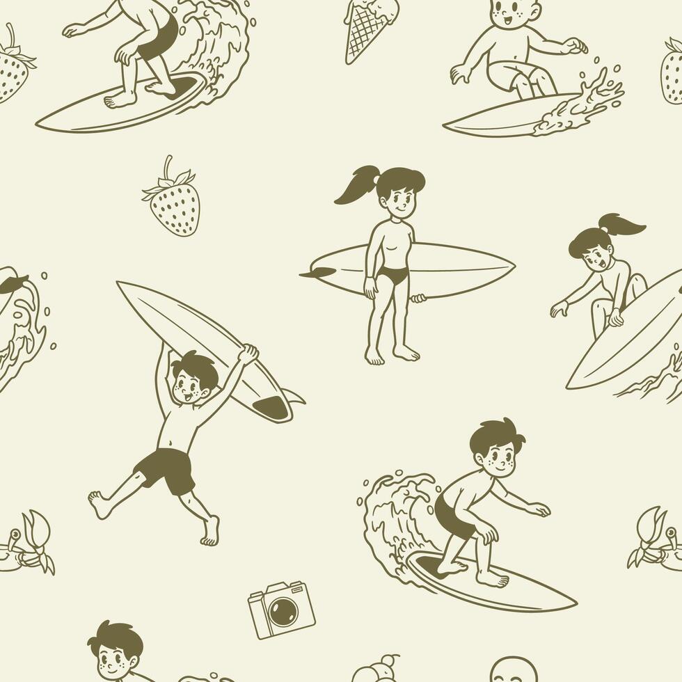 Seamless Pattern of Vintage Summer Element Concept Design vector