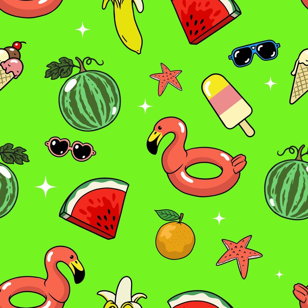 Summer Seamless Pattern Concept Design vector