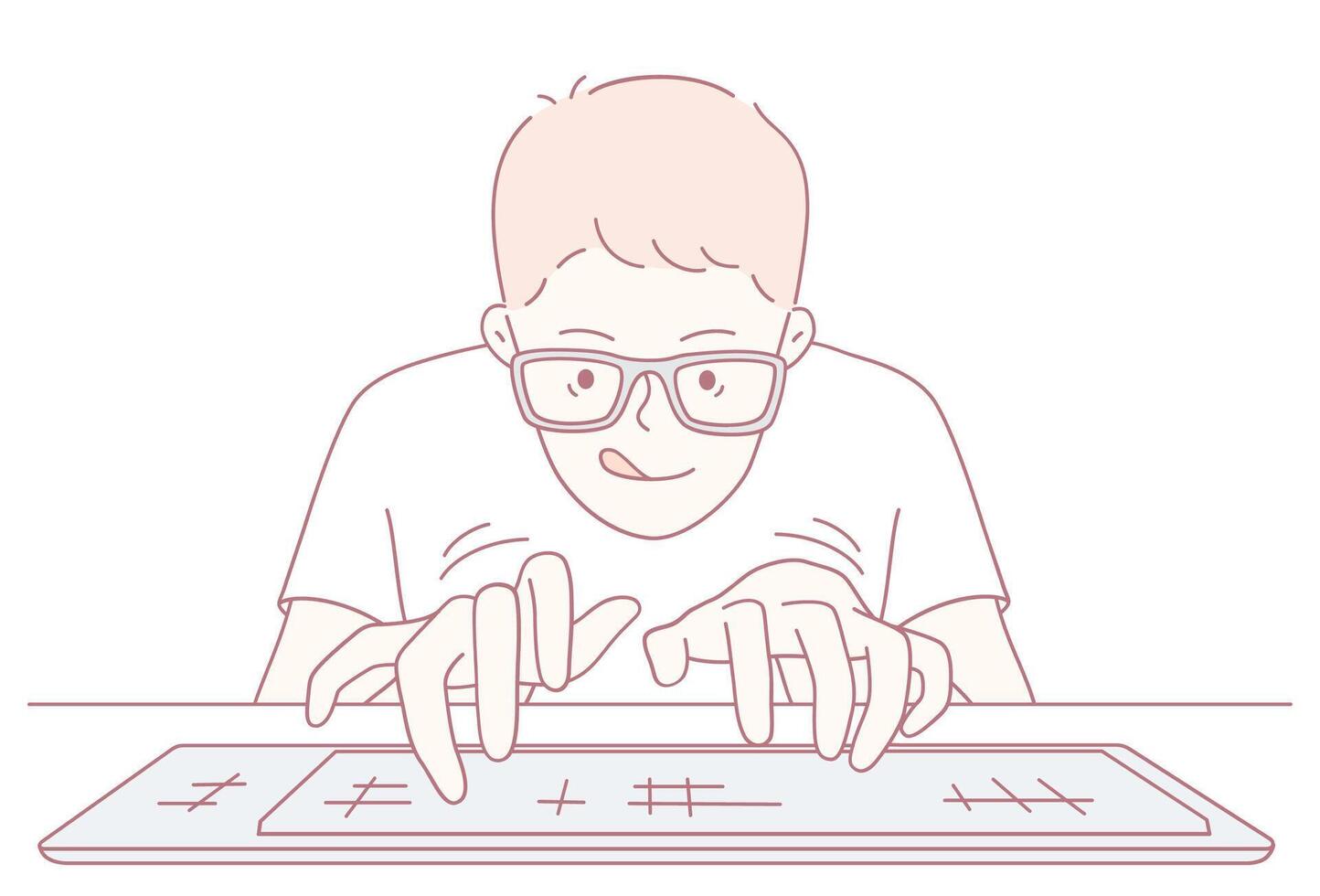 An Enthusiastic and Passionate Coder Currently at Work, Focusing on My Keyboard Skills vector